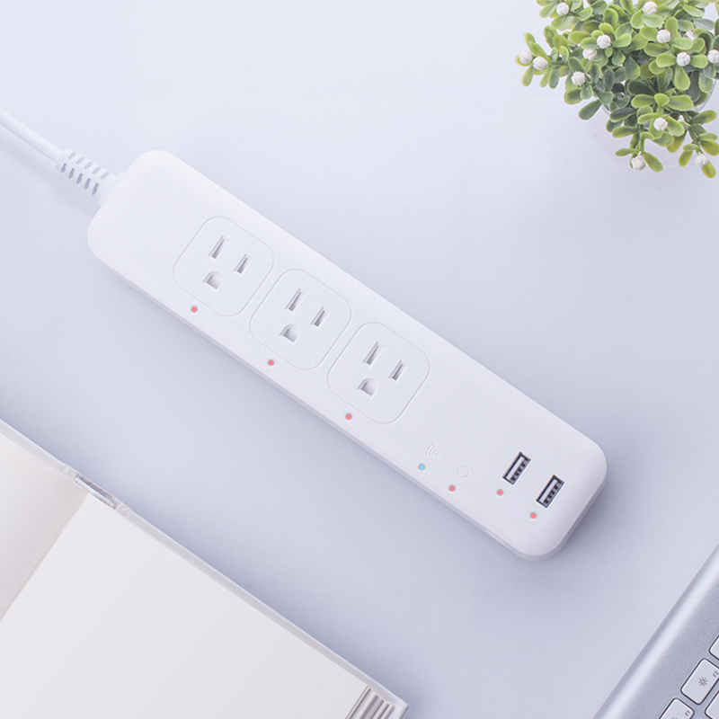 AC125V WIFI Smart Power Strip 3AC Fast Charge Plug Sockets Voice Control All In One 2 USB Sort Wiring Board US Plug Work with Amazon Alexa, Google Assistant